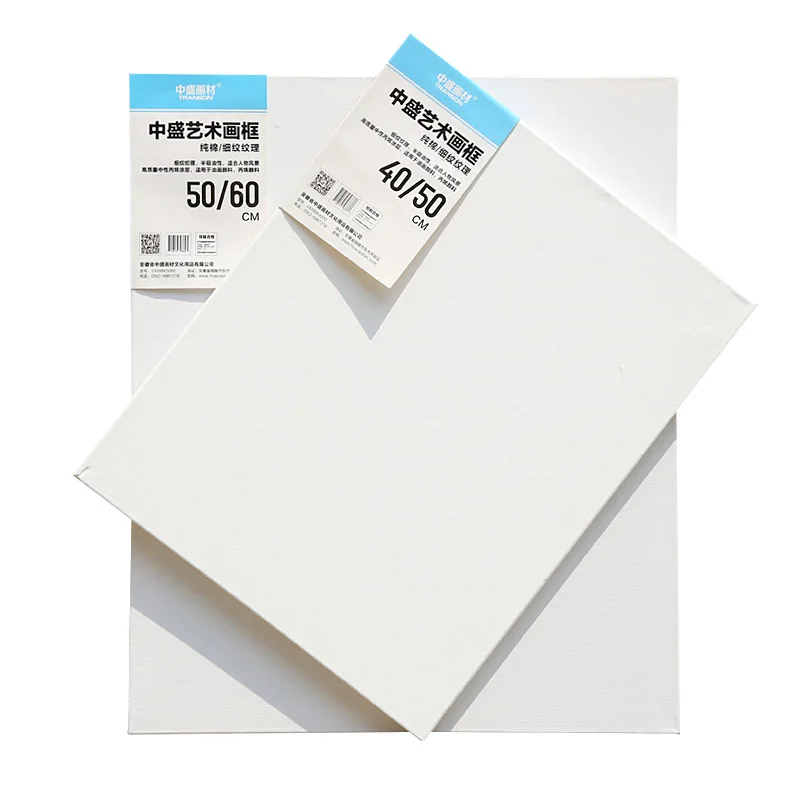 Yes Stretched Painting Canvas and 100% Cotton Material Mini Stretched Canvas Wholesale Cotton Fabric 50*50CM Fir Wood