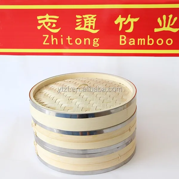 different size bamboo basket weaving dim sum use bamboo steamer