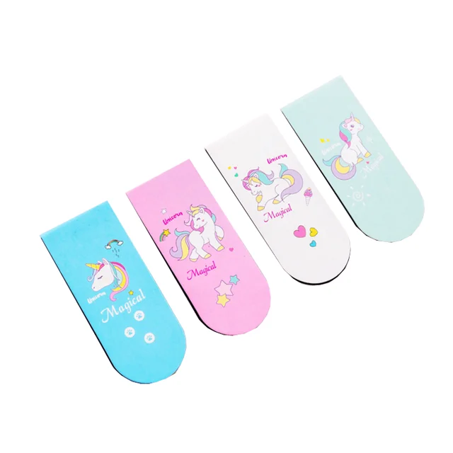 
Cute cartoon animal unicorn magnetic bookmark creative gift mini book folder 