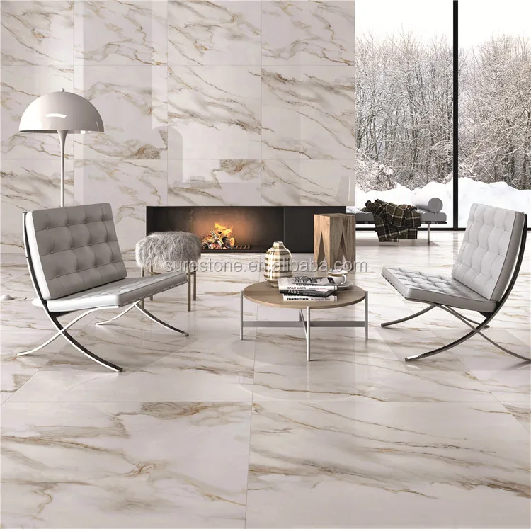 Newest high polished white marble tiles and floor ceramic tile