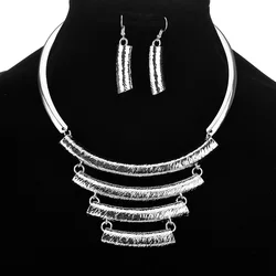 CJ9526 Fashion metal necklace and earrings set Vintage jewelry set can mix colors wholesale