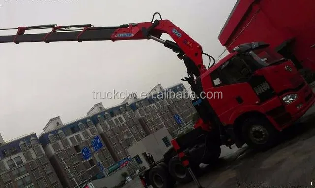 crane tractor 300HP engine horsepower 6*4 FAW left hand drive Telescopic 12tons crane install on tractor