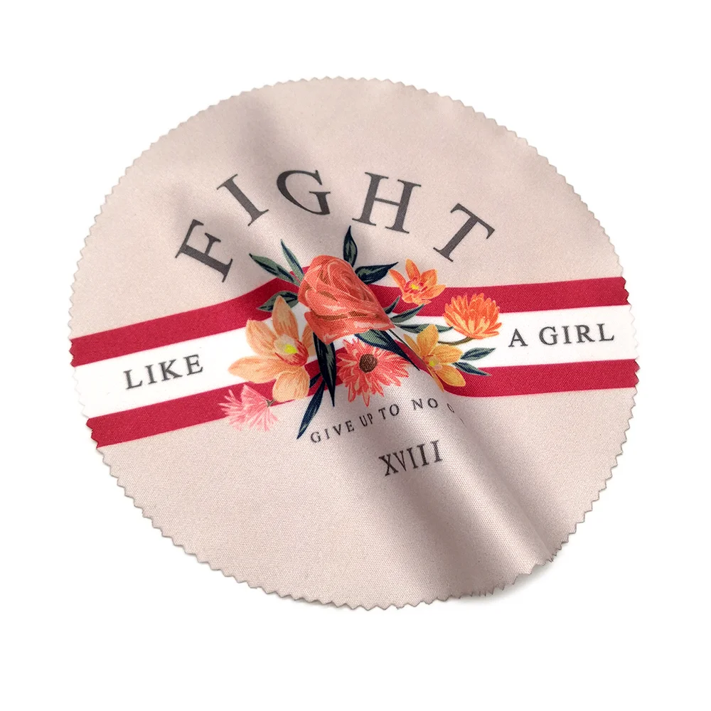 Custom Printing Microfiber Jewelry Cleaning Cloth with Round Shape