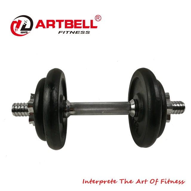 Nantong 10kg 22 lbs Black Paint Chrome Dumbbell Set