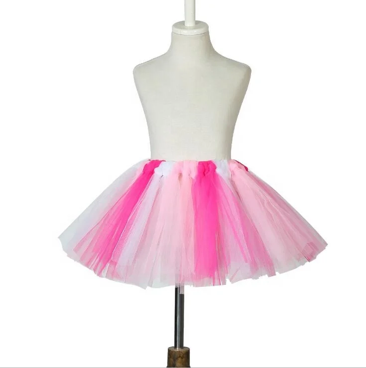 Girl rainbow tulle tutu skirt