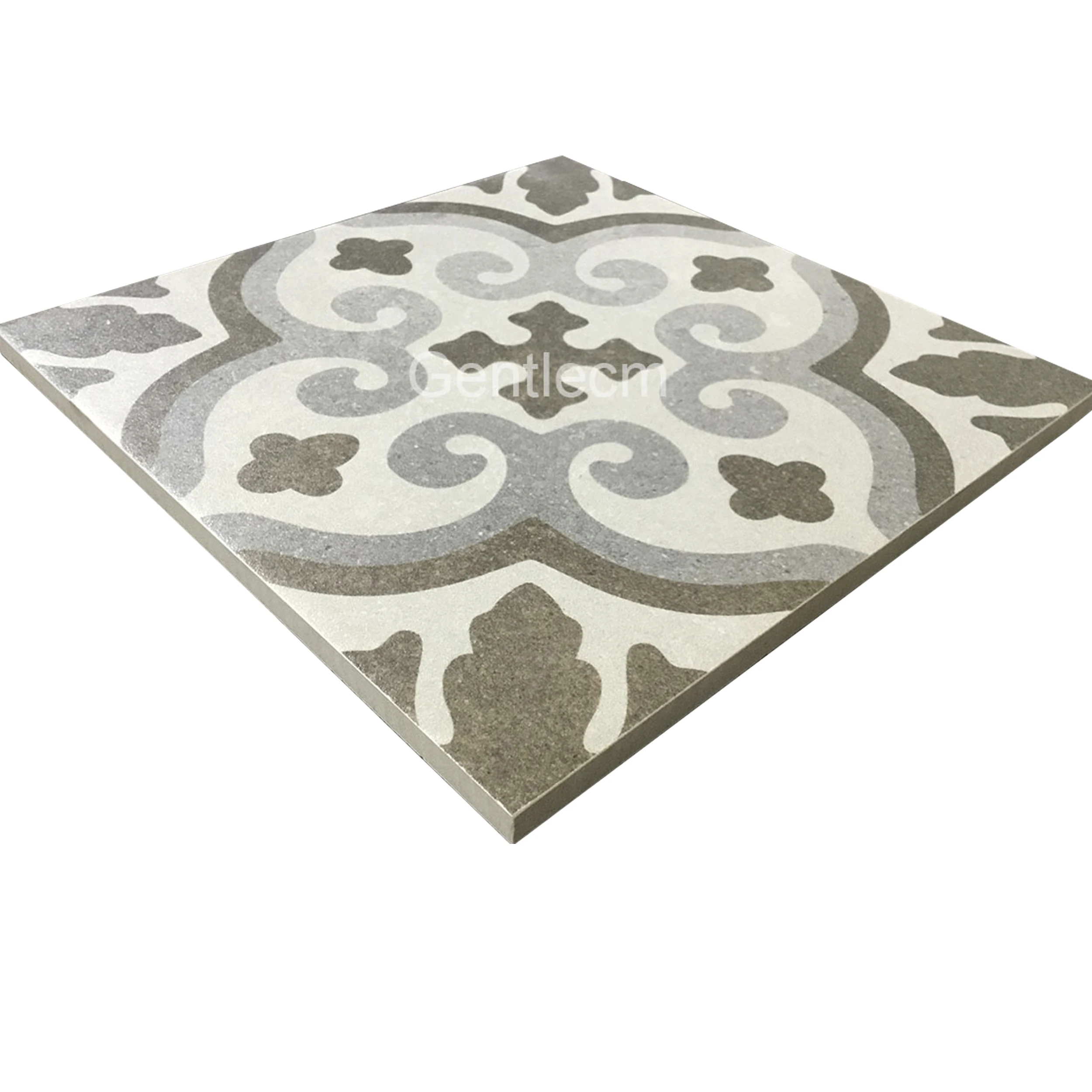 Shops decoration  tile  ceramic wall tiles 200X200mm gray cement flower pattern art tile