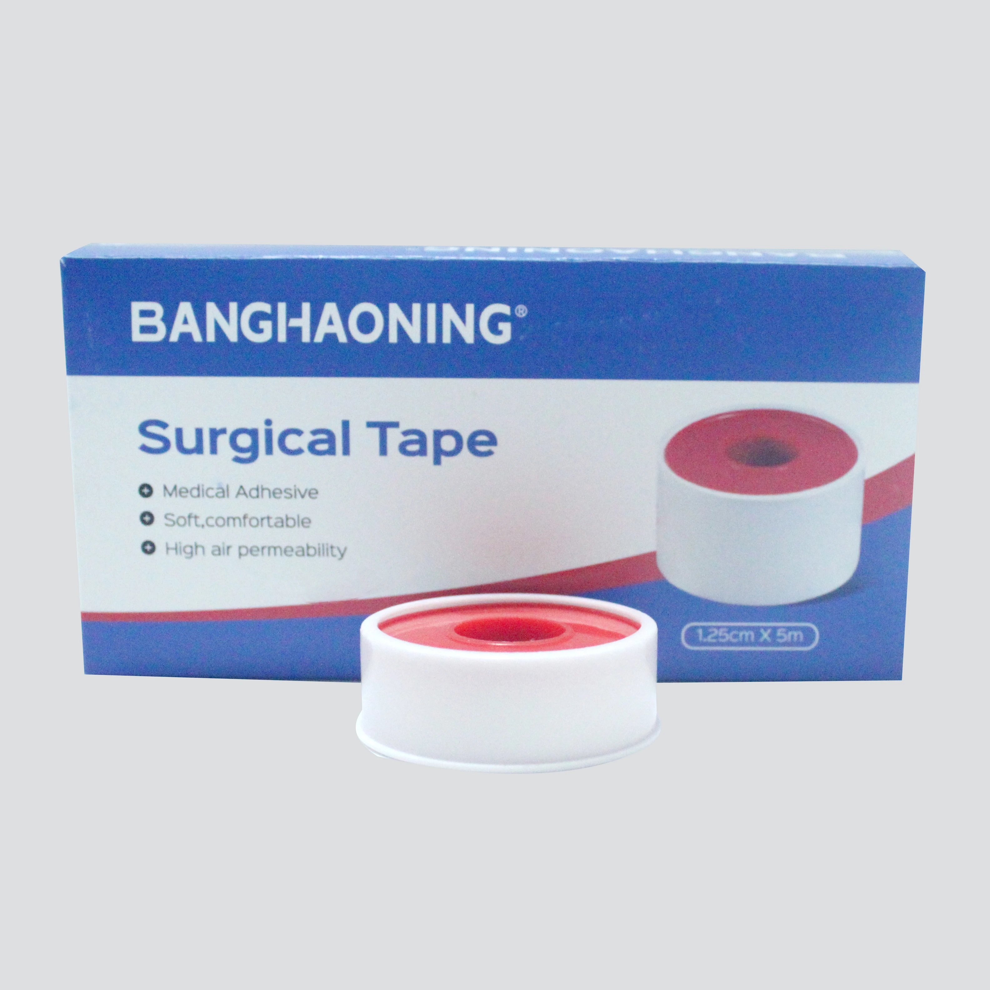 CE ISO 1.25cmX5m Zinc Oxide micropore Tape Medical Adhesive Plaster Roll with plastic spool and cover