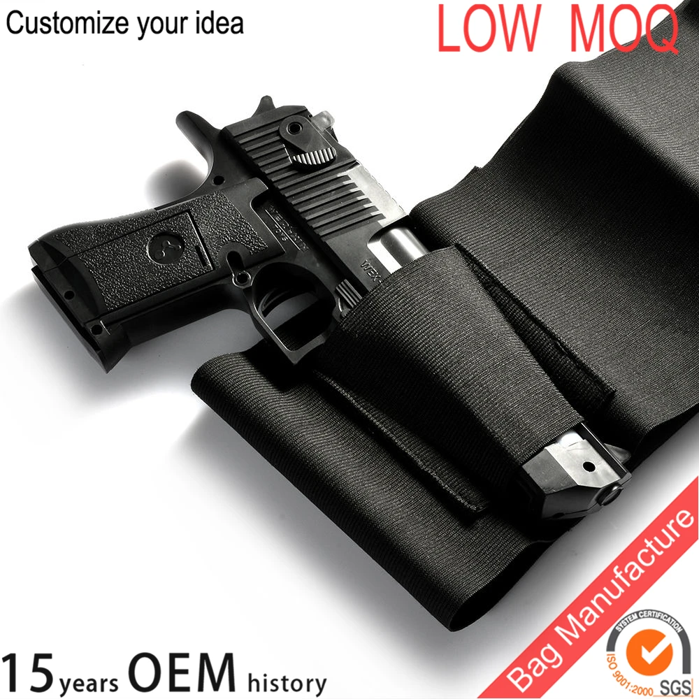 
Black Tactical Adjustable Concealed Carry Belly Band Waist Pistol Gun Holster with 2 Magazine Pouches 
