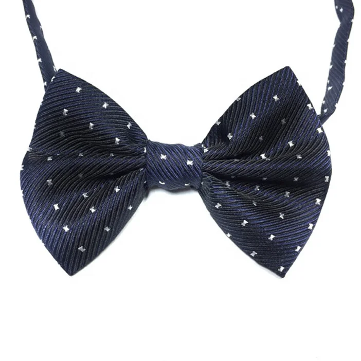 Wholesale Custom Logo Handmade Woven Dot Bow Tie Fashion Children Polyester Bowtie