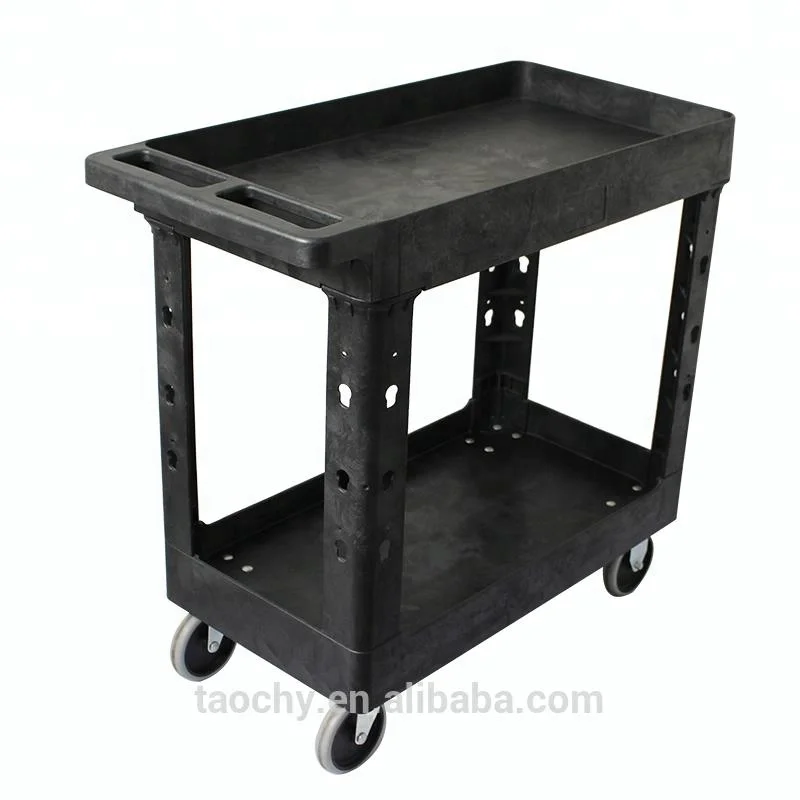 3 tier handle plastic service cart Utility cart
