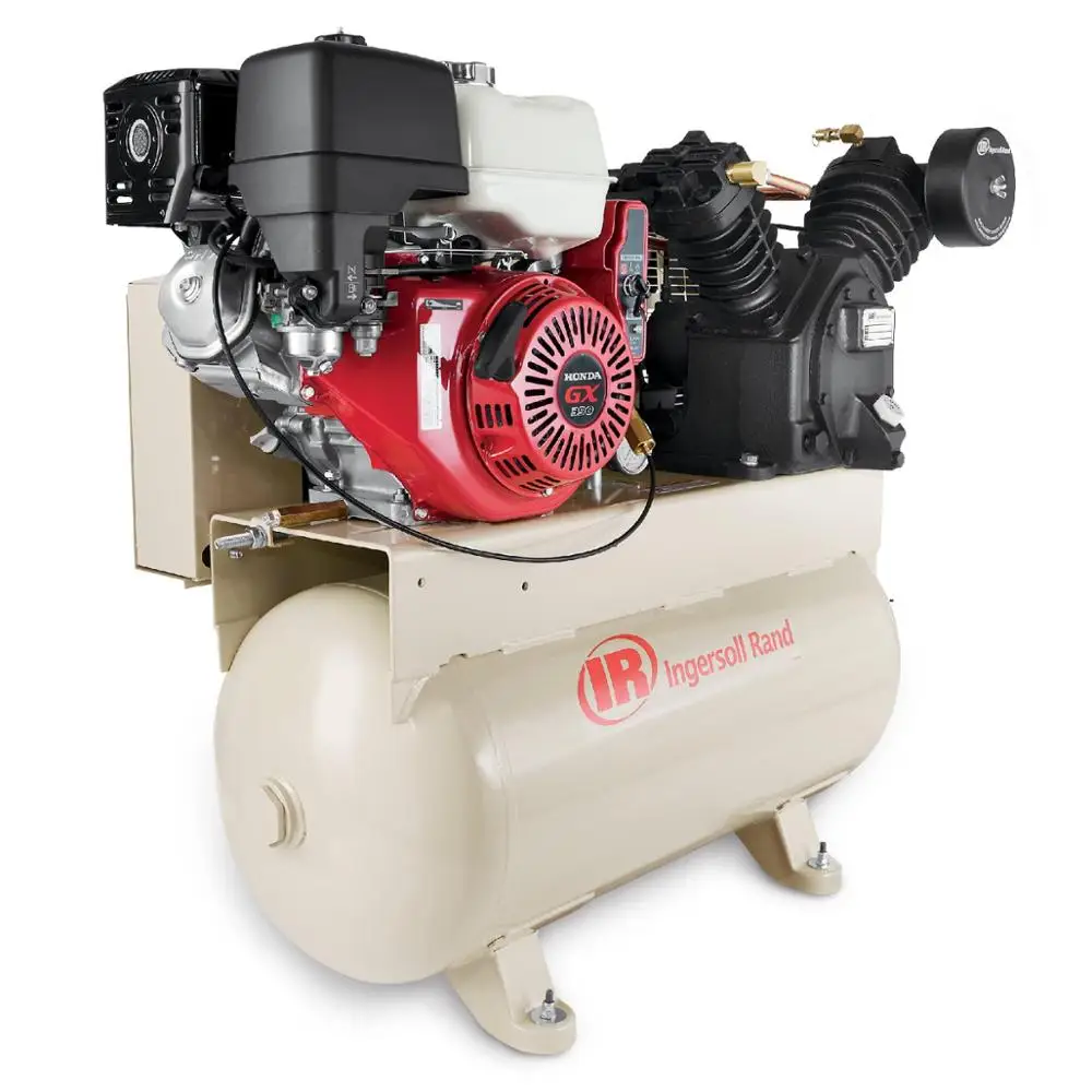 Ingersoll Rand 2475F13GH Truck-Mounted Two-Stage Gas Driven Reciprocating Air Compressor 13hp 30 Gallon Horizontal