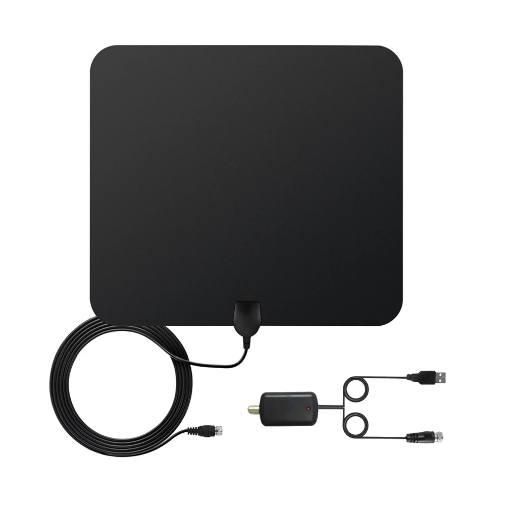 50 Mile HDTV Antenna with USB Booster Booster to Boost Signal and 20ft Coaxial Cable Shiny Antenna