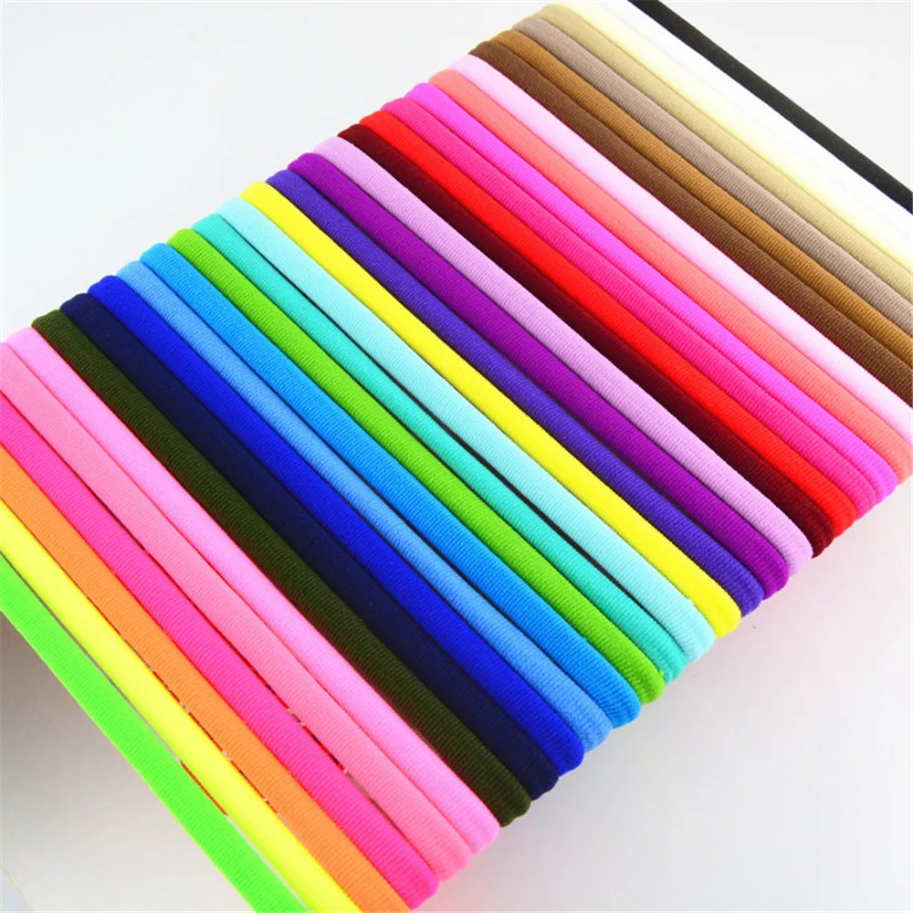 wholesale 31color U Pick 10mm Newborn Skinny Stretchy Nylon Headband Soft Solid Elastic Head Wrap