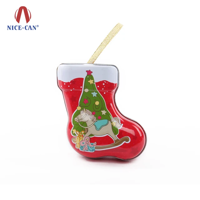 Жестяная коробка Nice-can для украшения рождественской елки в форме ботинка