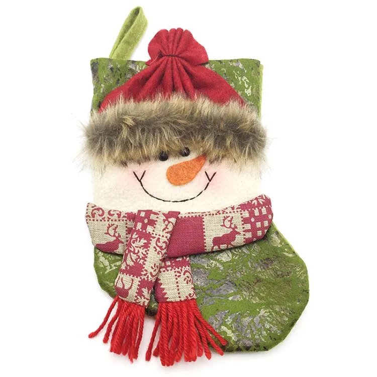 Hotsale mini plush animal head pet christmas stocking for kids gift and home decoration