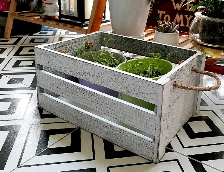 Trendy wooden fruit crates