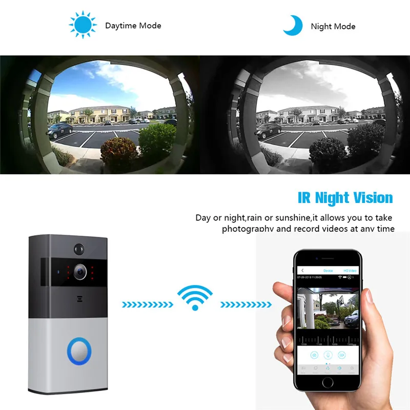 WI-FI Video Door Phone Door Bell WIFI Doorbell Camera For Apartments IP Video Intercom IR Alarm Wireless Security Camera Cam 720