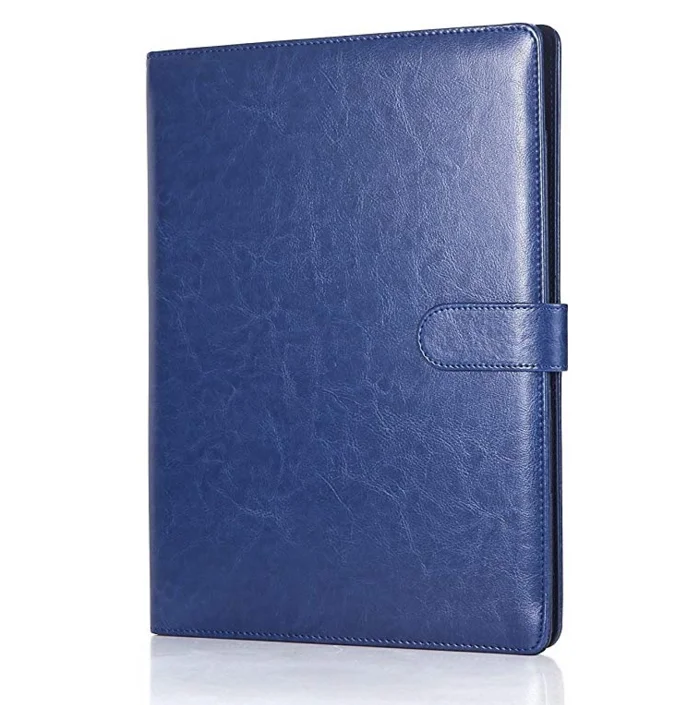 custom pu leather padfolio organizer portfolio folder with letter-sized writing note pad