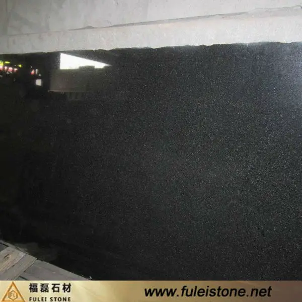 polished black granite slab
