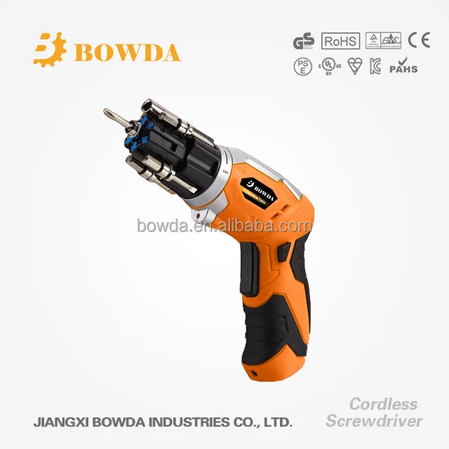 
3.6V Cordless Electric Rechargeable Screwdriver Kit with 6pcs Bits Magnetic Bit Holder 