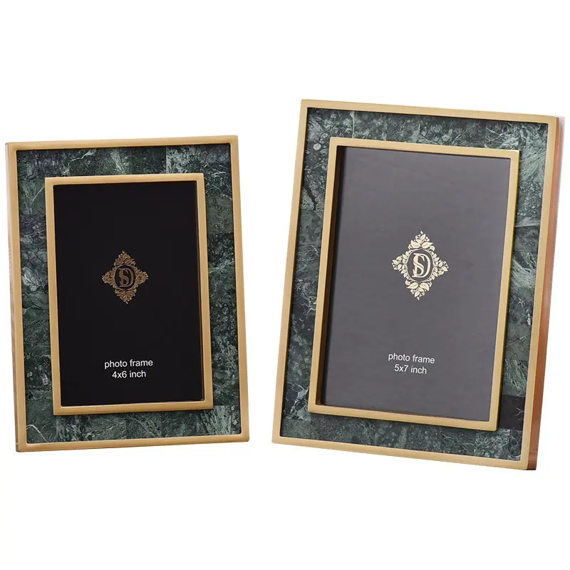 
Light luxury bedside table TV decorative copper frame for photo model gold photo frame decoration European 6 inch 7 inch photo 