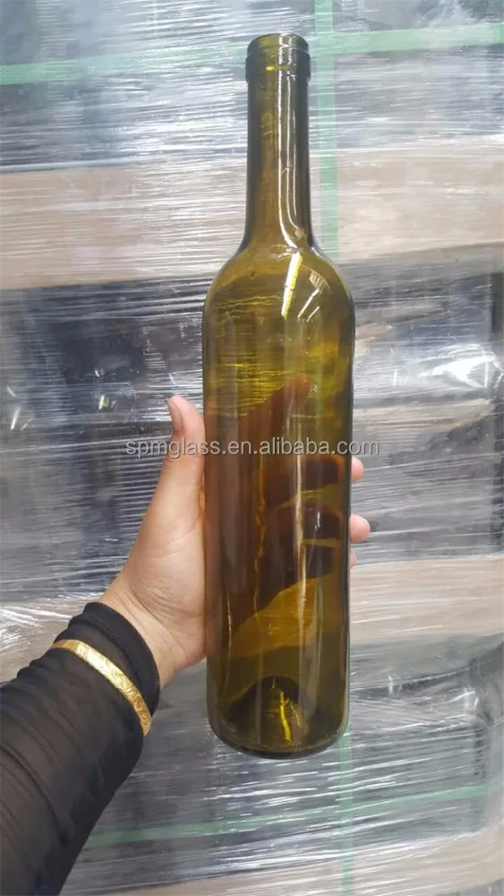 cheap colored bordeaux glass wine bottle 750ml