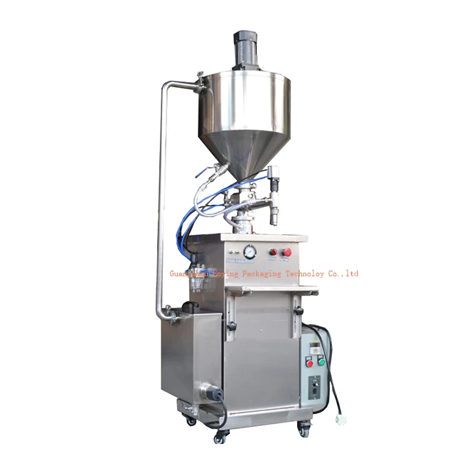 Manual heating element hot filling machine for thick sticky candy syrup