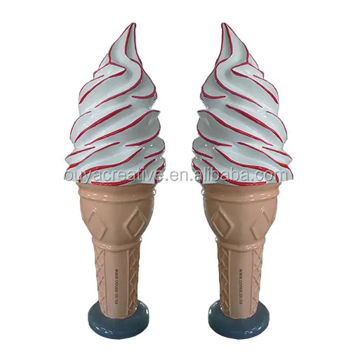 Fibre Glass 1.4m Display Cone for ice cream Shop decoration