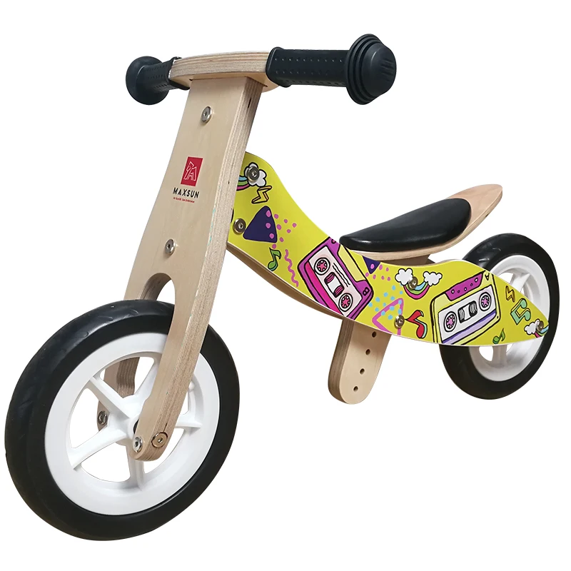 wooden balance bike 9 inch 2-in-1 balance bike  muti-function wooden tricycle