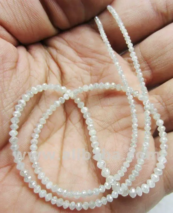 2 to 3 mm Size Natural Loose Diamond Beads Strand/Necklace at Wholesale Price,White Color Faceted Beads Strand 18 Inches
