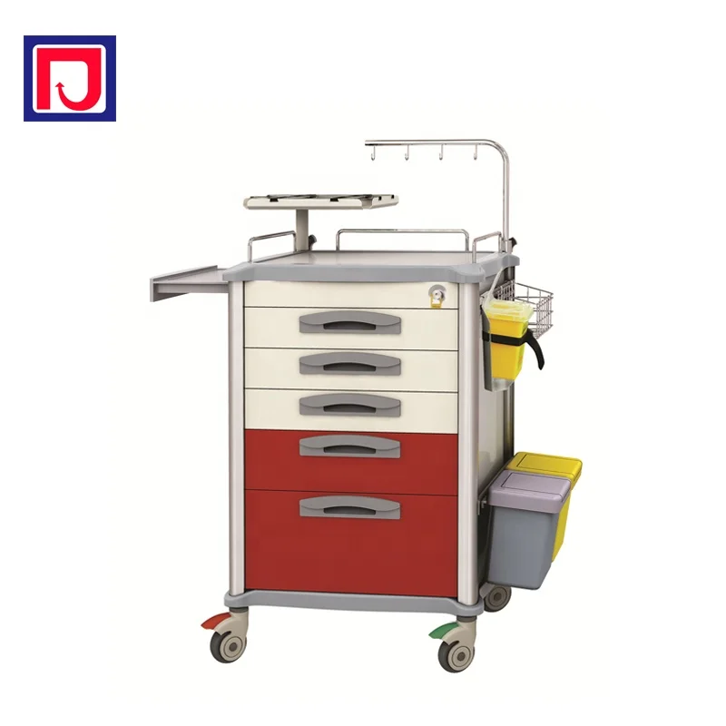 Hospital plastic emergency cart medicine crash cart