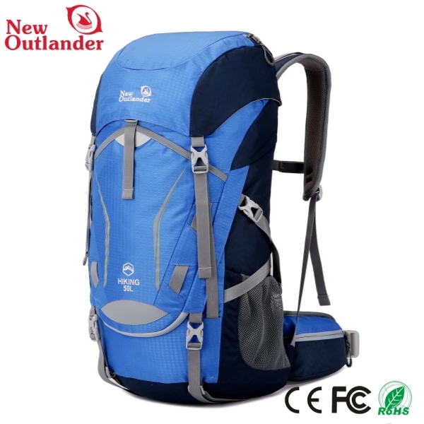 High quality popular mountain climbing waterproof reflective smart bagpack hiking backpacks 50L