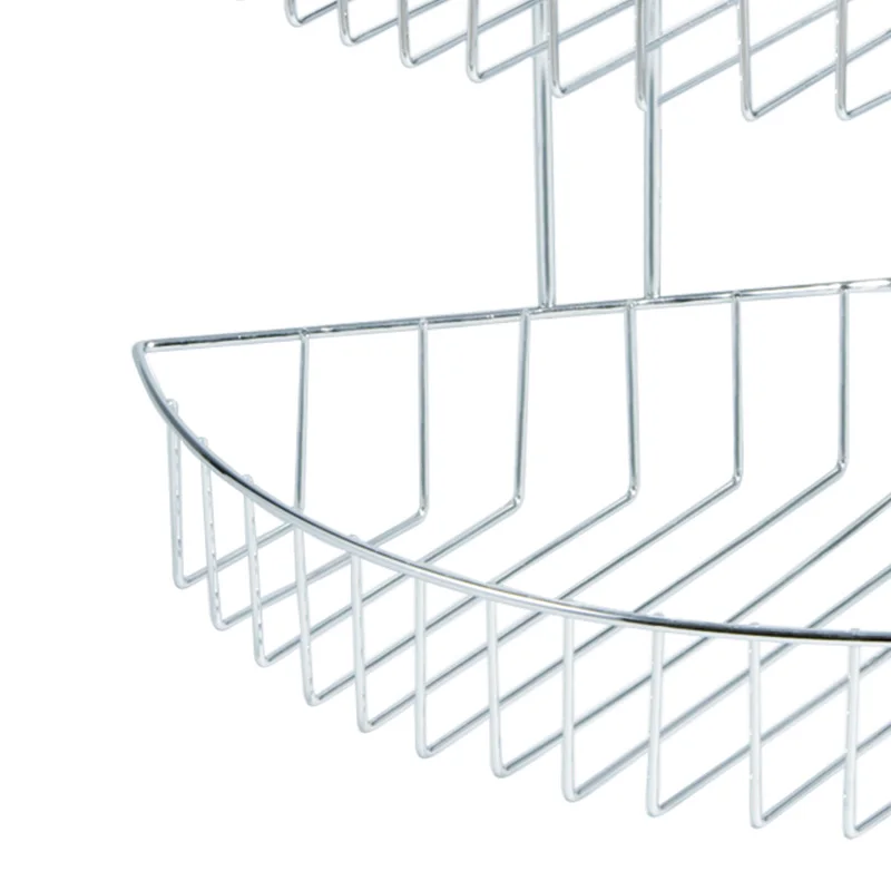 3-Tier Shower Head Caddy Triple Bath Towel Shelf Iron Wire Wall Mount Corner Tower Bathroom With Hooks Shelving Hanging Rack