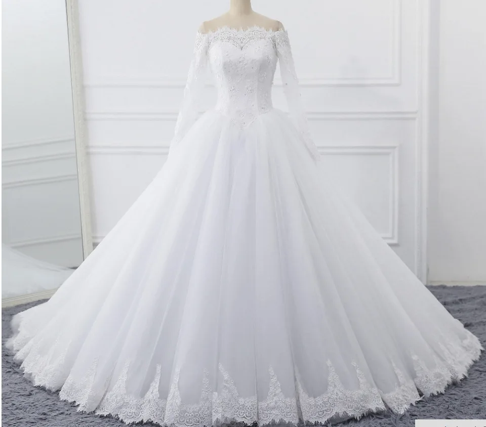
LS004 Made In Jiangsu Cheap wholesale wedding dress long sleeves women bridal gowns 
