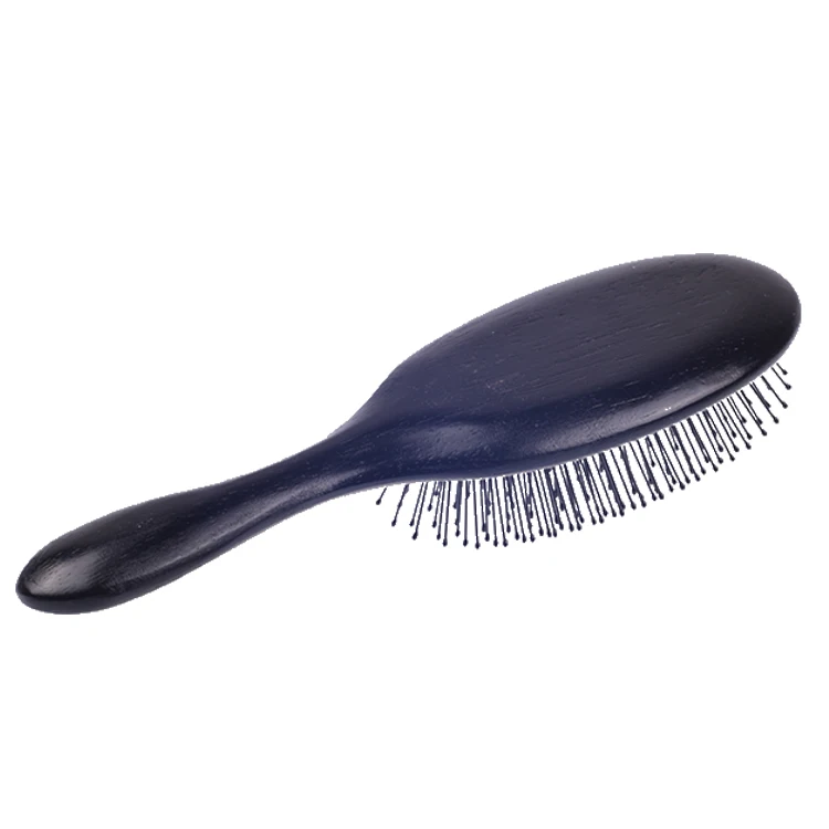 EUREKA Rubber Wood 0.7mm Nylon Pin Hair Brush Detangling Wooden Hair Comb Massage Scalp Air Paddle Hair Brush