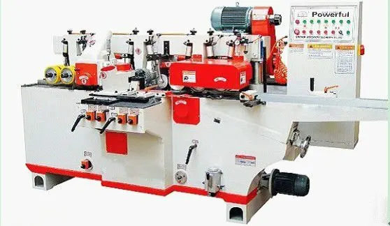 MB4013 four side wood flooring planer moulder machine with 4 side spindles
