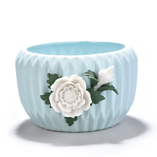 succulent cactus decorative ceramic embossed flower pots for indoor and outdoor