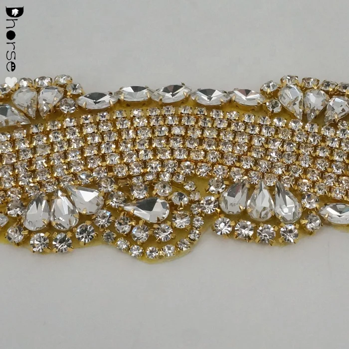 Factory Directly Hot Sell Wedding Dress Hot-Fix Rhinestone Applique