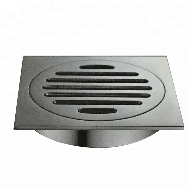 Слив для душа, слив для ванной комнаты, слив для пола, корпус, цельная Латунная вставка для плитки, квадратные напольные решетки для отходов, черный хром