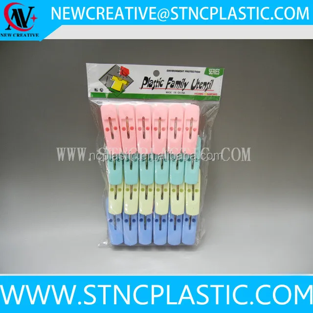 24 Pieces Muti-Purose Plastic Finger Clips Clothes Pins Hooks Clothes Rack Accessory