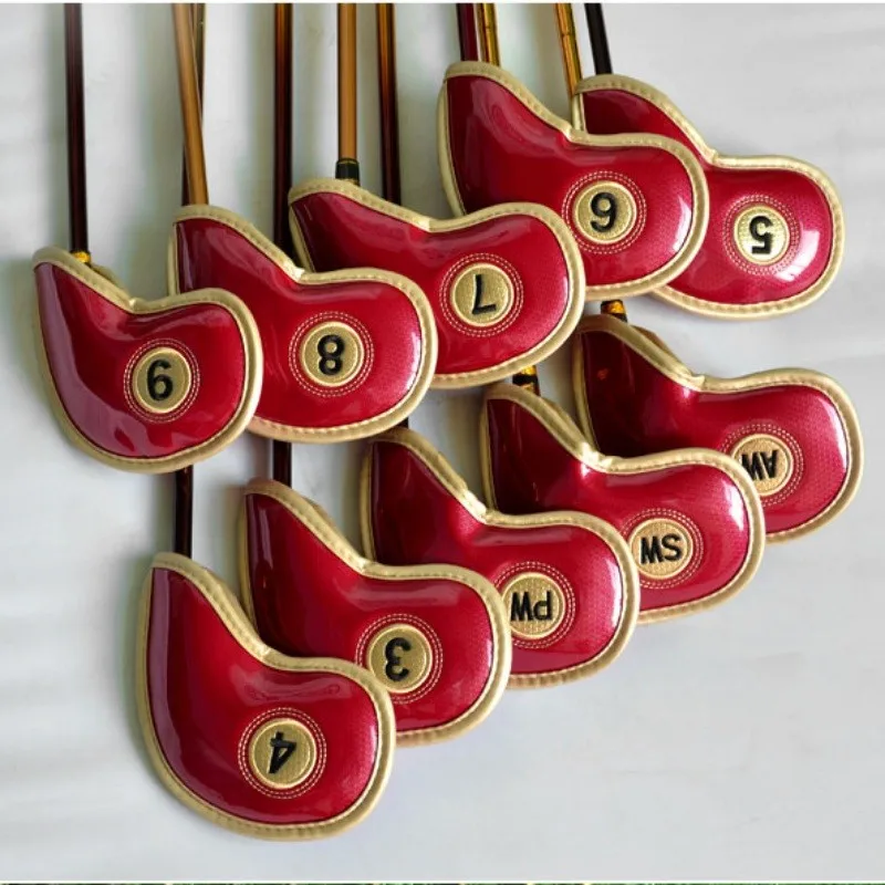 Металлические Чехлы для гольфа, защитные чехлы из искусственной кожи для гольфа, 10 шт./компл.