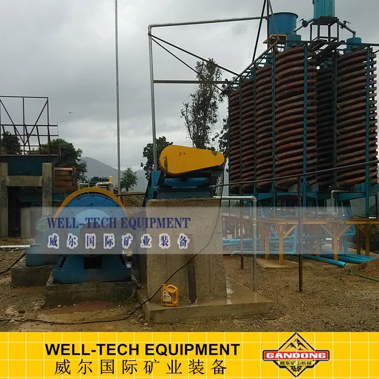 Cassiterite tin ore processing plant spiral concentrator whole line machine from Gandong/Well-Tech Equipment