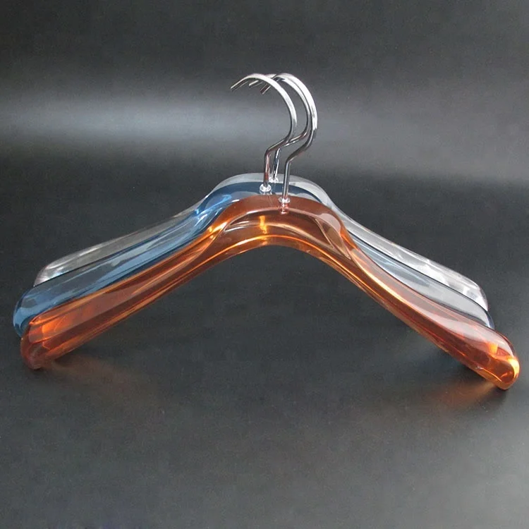 Colorfully luxury thick plastic clothes hangers with rotational metal hook
