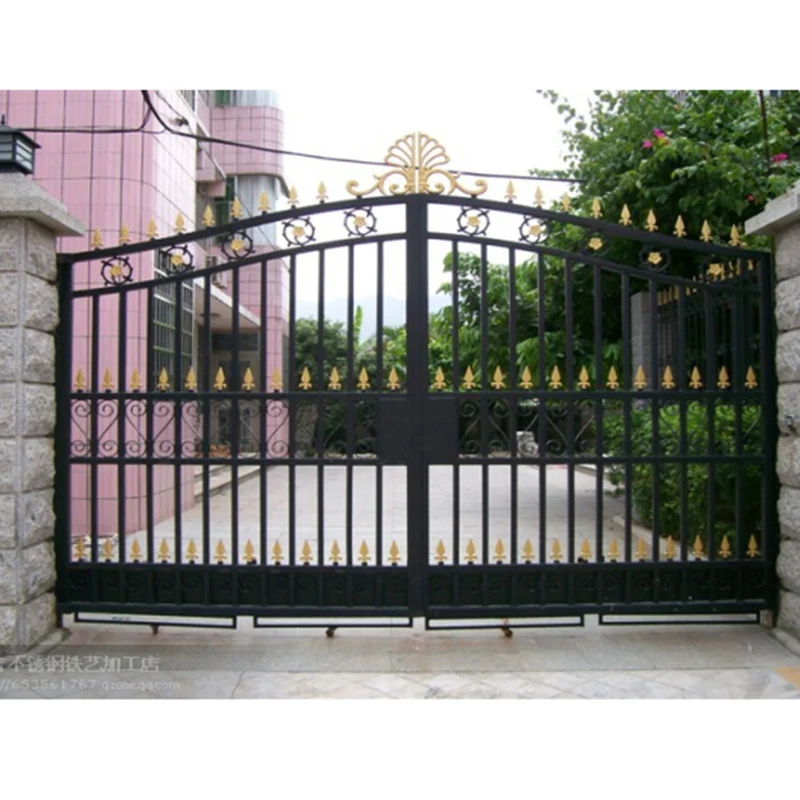 Automatic Sliding Beautiful Steel Iron Pipe Gate Design