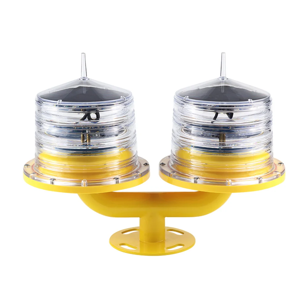 
Solar double aviation obstruction light / twin obstacle light for telecom towers or buildings 