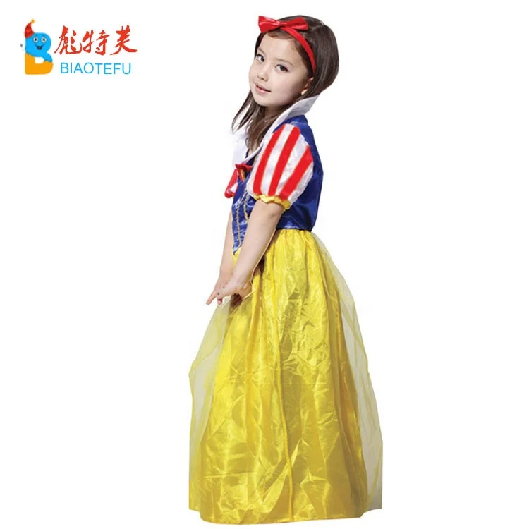 children carnival girl snow white princess cosplay fancy dress costumes party cosplay kids costumes in TV/MOVIES in stock