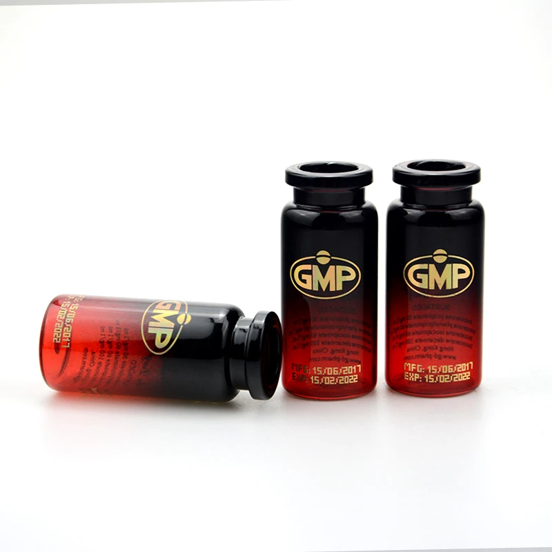 Custom injection vials glass 10ml amber glass vial with printing medicine glass vial
