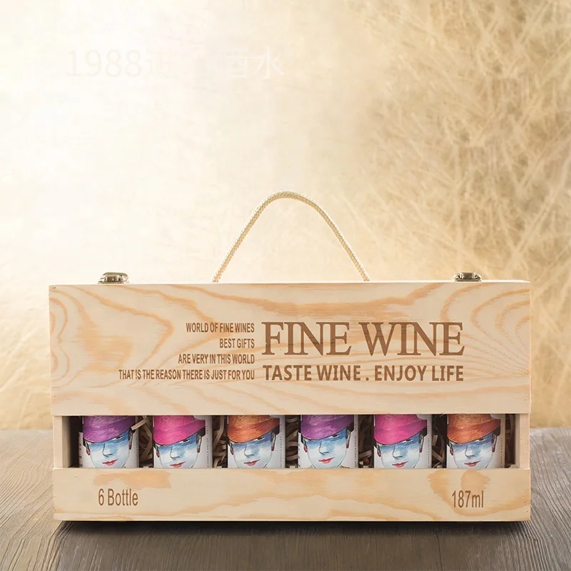 
Wholesale Cheap Price Printed Gift Wooden Box Wine Box 