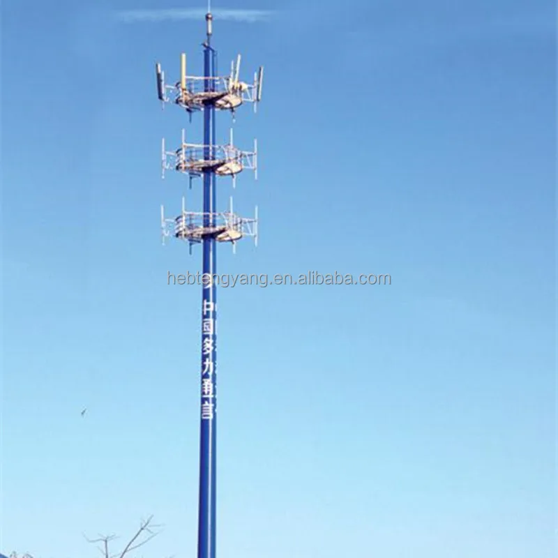 25m 30m 40m meter Lowes Antenna 5G 4G Steel Mast Pole Monopole TV Radio Telecom Lattice Self Supporting MW Tower