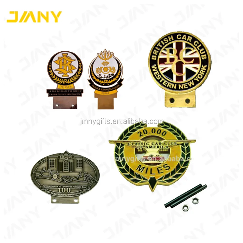 Custom Design Saudi Arabia Good Quality Club Classic Car Grille Badge,Metal Classic Car Badge